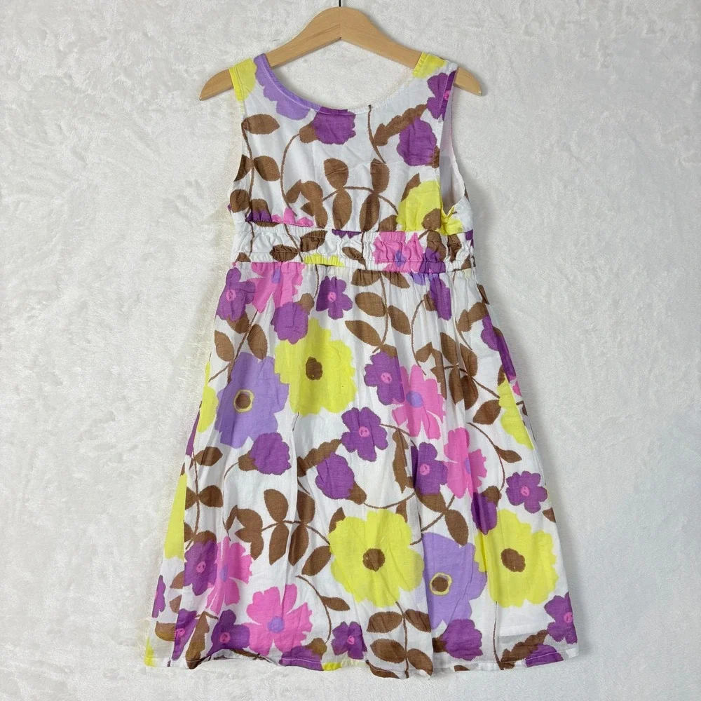 Old Navy Floral Sundress Kids Size 8 White Pink Yellow Good‎ Smocked Cotton